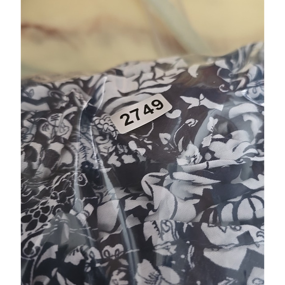 UMGEE Navy Blue White Floral Bell Sleeve Long Kimono Cardigan Womans Size Medium - Picture 7 of 7